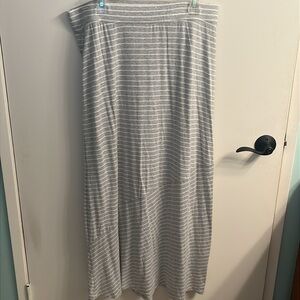 Gray Striped maxi Skirt